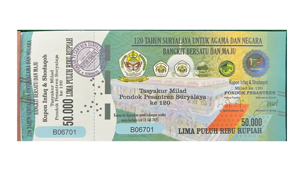 Kupon Infaq & Shodaqoh Milad Suryalaya Ke 120 @50.000 | LDTQN Jakarta